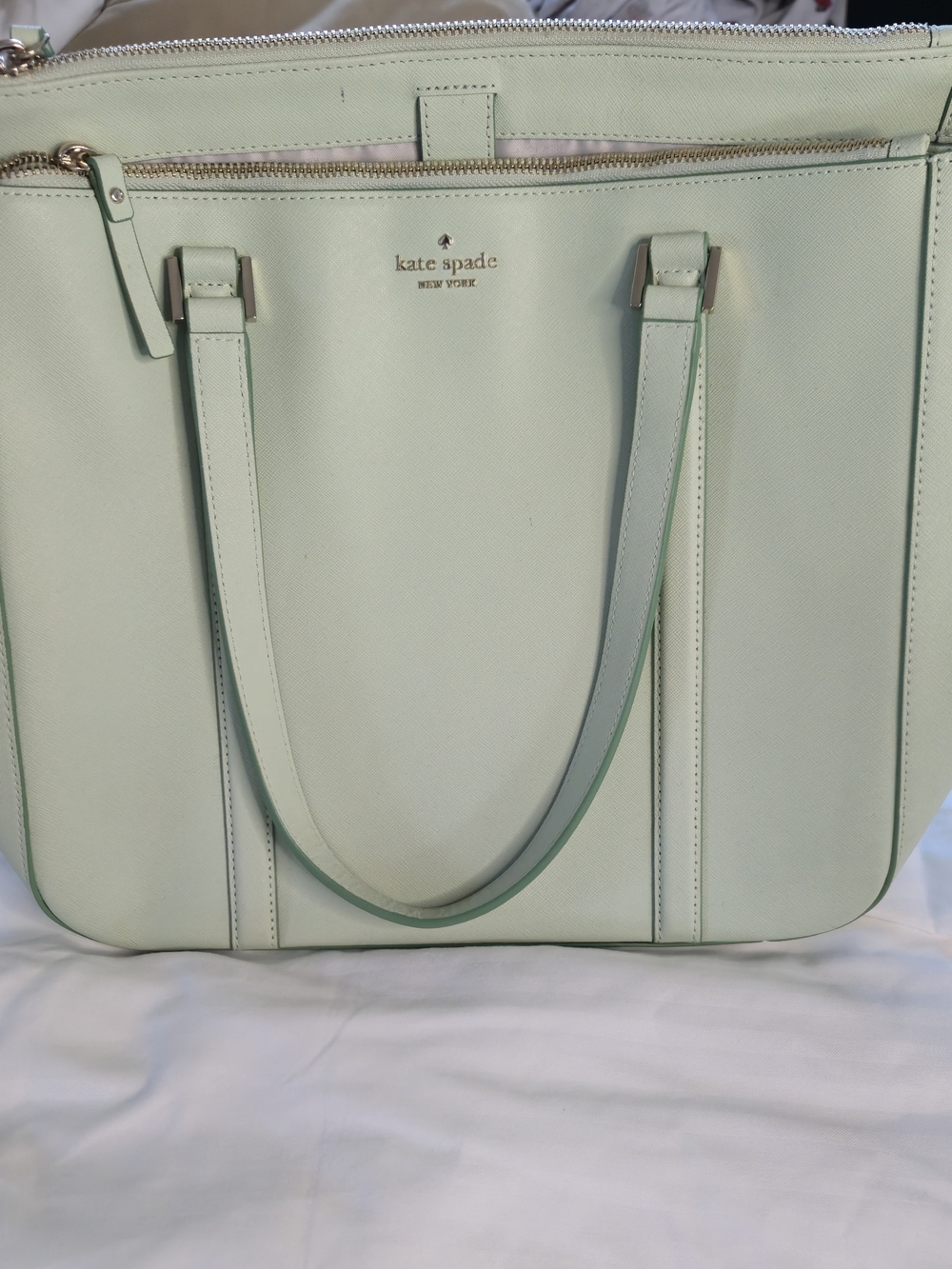 Kate Spade New York Briar Newbury Lane Briar Saffiano Leather Pale Mint Tote Bag